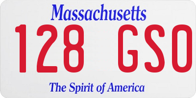 MA license plate 128GS0