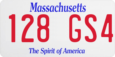 MA license plate 128GS4