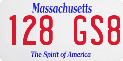 MA license plate 128GS8