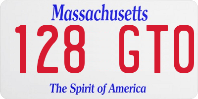 MA license plate 128GT0