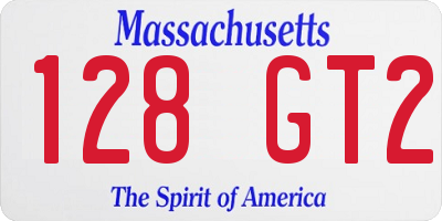 MA license plate 128GT2