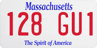 MA license plate 128GU1