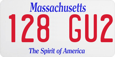 MA license plate 128GU2