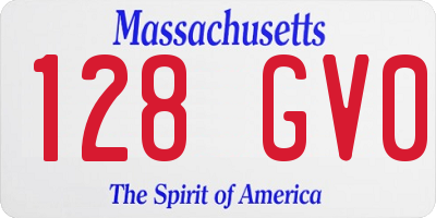 MA license plate 128GV0