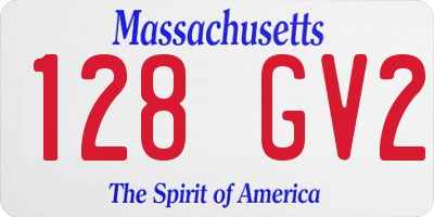MA license plate 128GV2