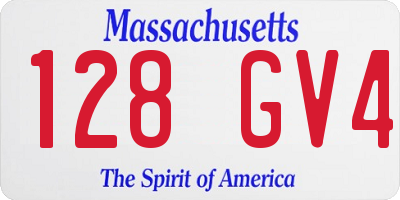 MA license plate 128GV4