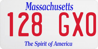 MA license plate 128GX0