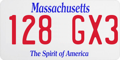 MA license plate 128GX3