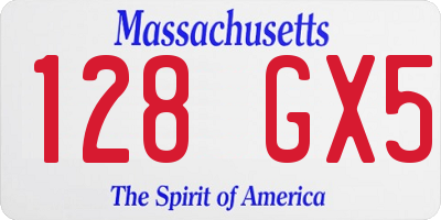 MA license plate 128GX5
