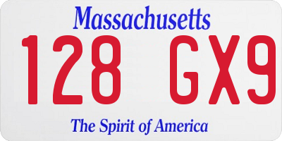 MA license plate 128GX9