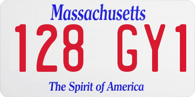 MA license plate 128GY1
