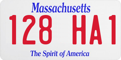 MA license plate 128HA1