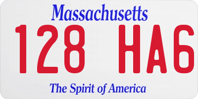 MA license plate 128HA6