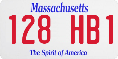 MA license plate 128HB1