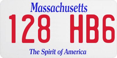 MA license plate 128HB6