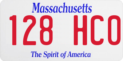 MA license plate 128HC0