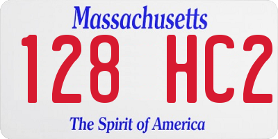MA license plate 128HC2