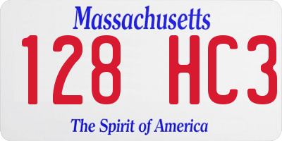 MA license plate 128HC3