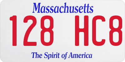 MA license plate 128HC8