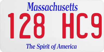 MA license plate 128HC9