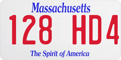 MA license plate 128HD4