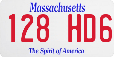 MA license plate 128HD6