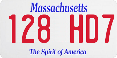 MA license plate 128HD7