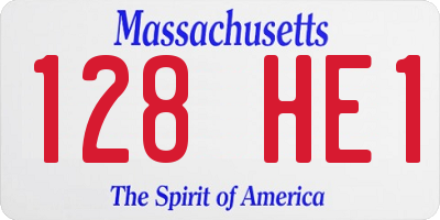 MA license plate 128HE1