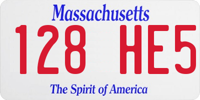 MA license plate 128HE5