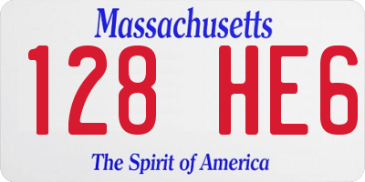 MA license plate 128HE6