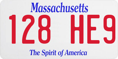 MA license plate 128HE9
