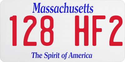 MA license plate 128HF2