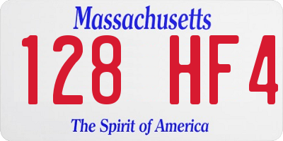 MA license plate 128HF4