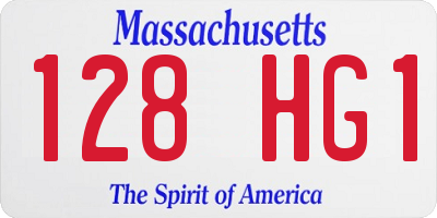 MA license plate 128HG1