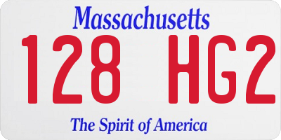 MA license plate 128HG2