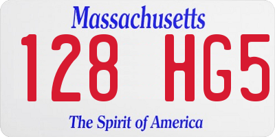 MA license plate 128HG5