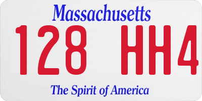MA license plate 128HH4