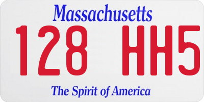 MA license plate 128HH5