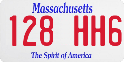 MA license plate 128HH6