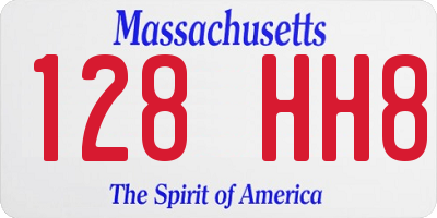 MA license plate 128HH8