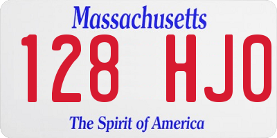 MA license plate 128HJ0