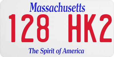 MA license plate 128HK2