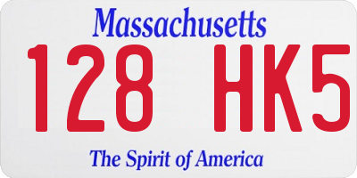 MA license plate 128HK5