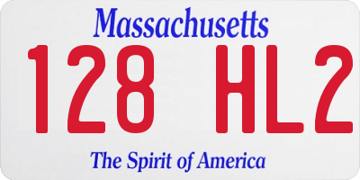 MA license plate 128HL2