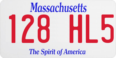 MA license plate 128HL5