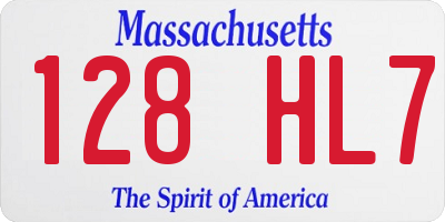 MA license plate 128HL7