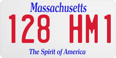 MA license plate 128HM1
