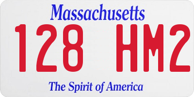 MA license plate 128HM2