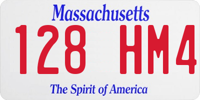 MA license plate 128HM4