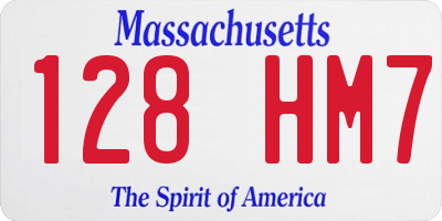 MA license plate 128HM7